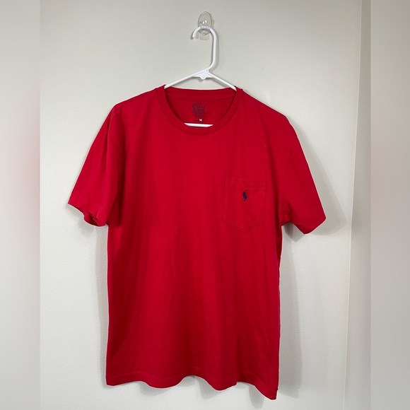 R.Lauren Jersey Pocket Red T-Shirt Polo Men's Cotton Size M - Picture 2 of 14